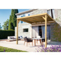 Pergola adossée en bois massif traité et toit en bois 300x300cm RENNES – Maderland