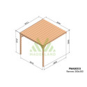 Pergola adossée en bois massif traité et toit en bois 300x300cm RENNES – Maderland