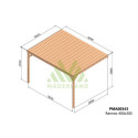 Pergola adossée en bois massif traité et toit en bois 400x300cm RENNES – Maderland