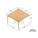 Pergola adossée en bois massif traité et toit en bois 400x400cm RENNES – Maderland