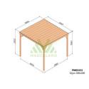 Pergola en bois massif traité et toit en bois 300x300cm DIJON – Maderland