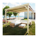 Pergola en bois massif traité et toit en bois 400x300cm DIJON – Maderland