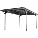 Carport en aluminium anthracite 3x5m et toit monopente polycarbonate 6mm X-METAL