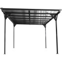 Carport en aluminium anthracite 3x5m et toit monopente polycarbonate 6mm X-METAL