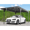 Carport en aluminium anthracite 3x5m et toit monopente polycarbonate 6mm X-METAL