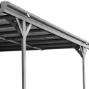 Carport en aluminium anthracite 3x5m et toit monopente polycarbonate 6mm X-METAL
