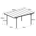 Carport en aluminium anthracite 3x5m et toit monopente polycarbonate 6mm X-METAL