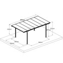 Carport en aluminium anthracite 3x5m et toit monopente polycarbonate 6mm X-METAL