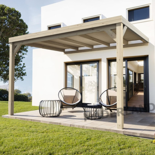 Pergola adossée en bois lamellé-collé 400x300cm REIMS – Maderland