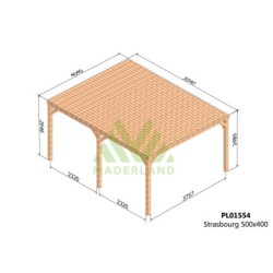 Pergola en bois lamellé-collé 500x400cm STRASBOURG – Maderland
