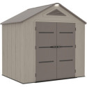 Abri de jardin HDPE Sunlife 4,5m² crème et marron + plancher - JOBU