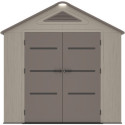 Abri de jardin HDPE Sunlife 4,5m² crème et marron + plancher - JOBU