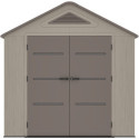 Abri de jardin HDPE Sunlife 4,5m² crème et marron + plancher - JOBU