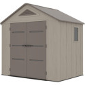 Abri de jardin HDPE Sunlife 4,5m² crème et marron + plancher - JOBU