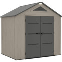 Abri de jardin HDPE Sunlife 4,5m² crème et gris + plancher - JOBU