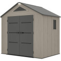 Abri de jardin HDPE Sunlife 4,5m² crème et gris + plancher - JOBU
