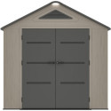 Abri de jardin HDPE Sunlife 4,5m² crème et gris + plancher - JOBU