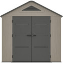 Abri de jardin HDPE Sunlife 4,5m² crème et gris + plancher - JOBU