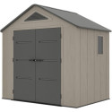 Abri de jardin HDPE Sunlife 4,5m² crème et gris + plancher - JOBU