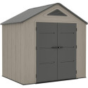 Abri de jardin HDPE Sunlife 4,5m² crème et gris + plancher - JOBU