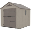 Abri de jardin HDPE Sunlife 6,15m² crème et marron + plancher - JOBU