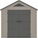 Abri de jardin HDPE Sunlife 6,15m² crème et gris + plancher - JOBU