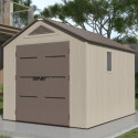 Abri de jardin HDPE Sunlife 7,8m² beige et marron + plancher - JOBU