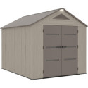 Abri de jardin HDPE Sunlife 7,8m² beige et marron + plancher - JOBU