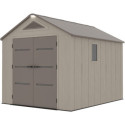 Abri de jardin HDPE Sunlife 7,8m² beige et marron + plancher - JOBU