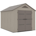 Abri de jardin HDPE Sunlife 7,8m² beige et marron + plancher - JOBU