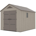Abri de jardin HDPE Sunlife 7,8m² beige et marron + plancher - JOBU