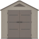 Abri de jardin HDPE Sunlife 7,8m² beige et marron + plancher - JOBU