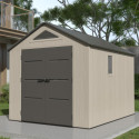 Abri de jardin HDPE Sunlife 7,8m² crème et gris + plancher - JOBU