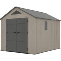 Abri de jardin HDPE Sunlife 7,8m² crème et gris + plancher - JOBU