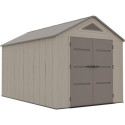 Abri de jardin HDPE Sunlife 9,5m² crème et marron + plancher - JOBU