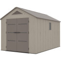 Abri de jardin HDPE Sunlife 9,5m² crème et marron + plancher - JOBU