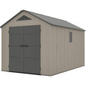 Abri de jardin HDPE Sunlife 9,5m² crème et gris + plancher - JOBU