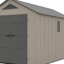 Abri de jardin HDPE Sunlife 9,5m² crème et gris + plancher - JOBU