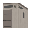 Abri de jardin HDPE Sunlife monopente 6,5m² crème et marron + plancher - JOBU