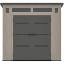 Abri de jardin HDPE Sunlife monopente 6,5m² crème et gris + plancher - JOBU