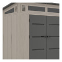 Abri de jardin HDPE Sunlife monopente 6,5m² crème et gris + plancher - JOBU