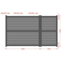 Portail battant asymétrique prêt à poser en aluminium 300x180cm HORACE - coloris blanc - X-METAL