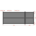 Portail battant asymétrique prêt à poser en aluminium 350x140cm HORACE - coloris blanc - X-METAL