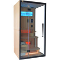 Sauna hybride BLAK 1 place Infrarouge 700W + poêle 3000W et panneau de contrôle Wifi SNÖ 