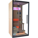 Sauna hybride BLAK 1 place Infrarouge 700W + poêle 3000W et panneau de contrôle Wifi SNÖ 