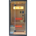 Sauna hybride BLAK 1 place Infrarouge 700W + poêle 3000W et panneau de contrôle Wifi SNÖ 