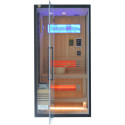 Sauna hybride BLAK 1 place Infrarouge 700W + poêle 3000W et panneau de contrôle Wifi SNÖ 