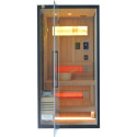 Sauna hybride BLAK 1 place Infrarouge 700W + poêle 3000W et panneau de contrôle Wifi SNÖ 