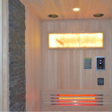 Sauna hybride BLAK 1 place Infrarouge 700W + poêle 3000W et panneau de contrôle Wifi SNÖ 