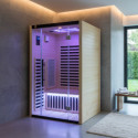 Sauna infrarouge LOIS 2 places en épicéa avec panneaux carbone 1900W et contrôleur wifi - Snö